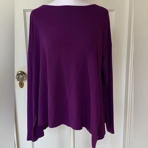 Eileen Fisher Long Sleeve Purple Top Size Large